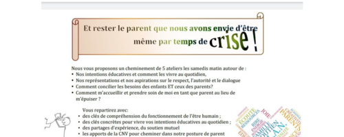 Ateliers de parents : Communication non violente Ateliers de parents : Communication non violente